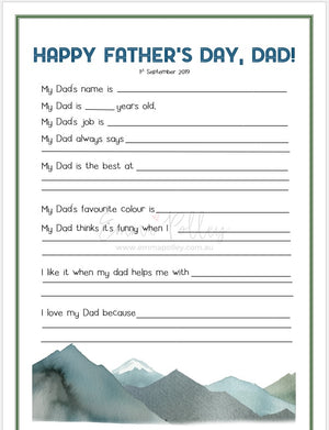 FREE Father's Day A4 Printable Questionnaire!