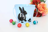 Blue personalised Easter Bucket - Rabbit Silhouette