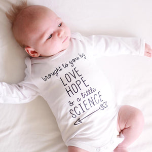 Love, Hope & Science Baby Bodysuit