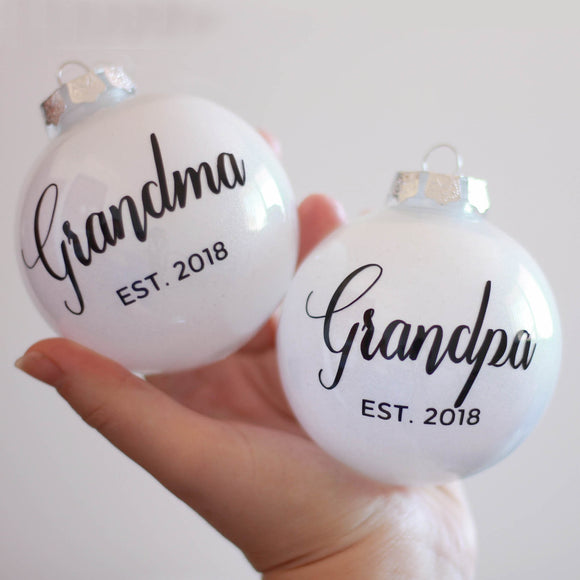 Personalised Name & Year 8cm Christmas Bauble