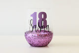Personalised Birthday Glitter Stemless Wine Glass