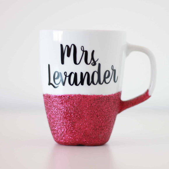 Personalised Glitter Coffee mug, teachers gift, secret santa gift, birthday gift, gift for her, co-worker gift, glitter coffee cup, coffee