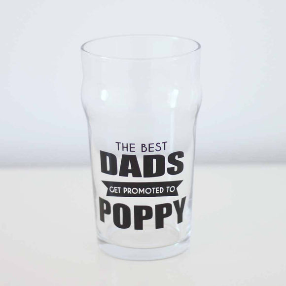 Dad gift, Father's Day gift, gift for poppy, Granddad Poppy Pop British Pint Glass, Beer Glass, Pregnancy annoucement to dad, etched glass