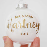 Personalised Newly Weds 8cm Christmas Bauble
