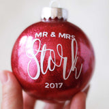 Personalised Newly Weds 8cm Christmas Bauble