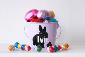 Purple personalised Easter Bucket - Rabbit Silhouette